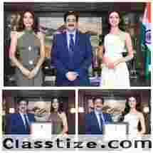 Miss Universe India Manika Vishwakarma and Miss Universe Delhi Smiti Chabbra Visit Marwah Studios