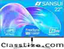 SANSUI ES-22X3 Monitor 22 Inch IPS 75Hz FHD 1080P HDMI VGA Ports Computer Monitor