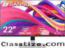 SANSUI Monitor 22 inch 1080p FHD 75Hz Computer Monitor with HDMI VGA, Ultra-Slim Bezel