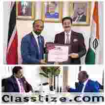 H.E. Chandradath Singh Honours Sandeep Marwah for Strengthening Indo–Trinidad & Tobago Cultural Relations