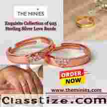 Exquisite Collection of 925 Sterling Silver Love Bands - The Minies