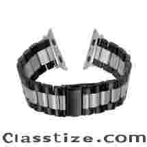 Black Metal Strap Watches by Omax