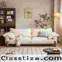 sofa with wood frame