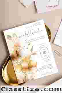 High-Quality Single Sheet Invitations | Custom Cards, Shimmer & Cotton Paper Options