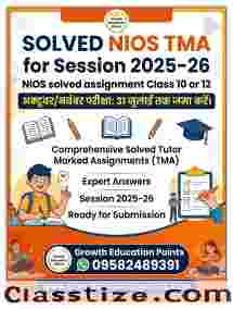 nios tutor marked assignment solved class 10 all subject