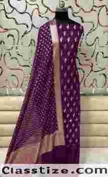 Buy Exclusive Banarasi Pure Chanderi Silk Suit Online