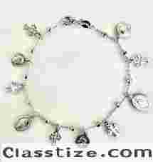 Sterling Silver Catholic Charm Bracelet - ZoeyReedDesigns