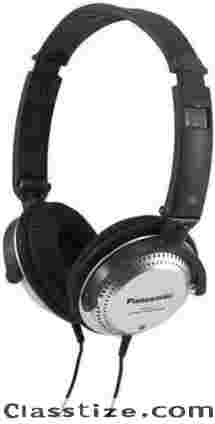 Panasonic Stereo Headphones On Ear Headphones with XBS Port, Integrated Volume Controller and Lightweight Foldable Design - RP-HT227-K (Black & Silver)