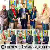 Dr. Sandeep Marwah Presents His Book to Eminent Writers in a Celebrated Literary Exchange