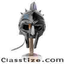 Hand Forged Gladiator Blackened Maximus Roman Spiked Helmet