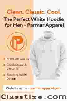 White Hoodie for Men: Parmar Apparel