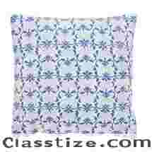 Buy Blue Hand Block Printed Cotton Cushion Cover Online - Ratan Jaipur