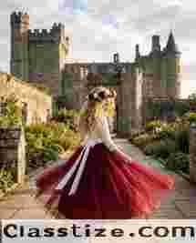 Burgundy Lace Flower Girl Dress