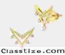 Mine Lab Grown Diamond Stud Earrings | Elegant Diamond Jewellery Hyderabad