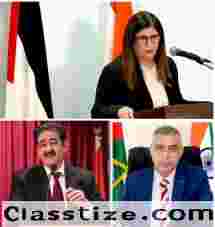 Dr Sandeep Marwah Attends High-Level Conference at Embassy of Palestine During Visit of Palestinian Foreign Minister