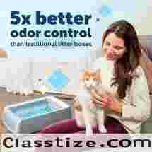 PetSafe ScoopFree Complete Plus Self-Cleaning Cat Litterbox - Hands-No Cleanup With Disposable Crystal ray - Less Tracking, Better Odor Control - Includes Disposable Tray