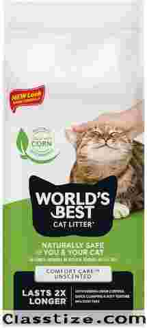 WORLD'S BEST CAT LITTER Comfort Care Unscented, 32-Pounds - Natural Ingredients