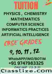 ONLINE TUITION 9 TO 12  & BTech ( Engg Subjects) WhatsApp : +91 9747983325