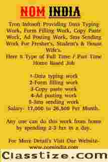 Part Time Data Entry Work For Fresher’s and students