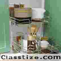 LOVMOR 2 Tier Individual Pull Out Cabinet Organizer 22½