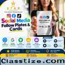 Connect with More Customers Using Social Media Follow Plates & Cards