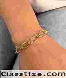 14K Yellow Gold Oval Link Bracelet -  ZoeyReedDesigns
