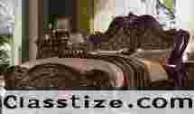 Versailles Queen Wooden Bed Cherry