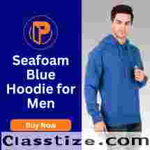 Seafoam Blue Hoodie for Men by Parmar Apparel