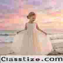 Boho Ivory Flower Girl Dress