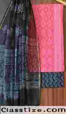 Buy Hand Block Printed Cotton Suit Sets With Kota Doria Dupatta Online