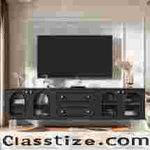 Black TV Stand | Luxury Modern TV Unit with Storage