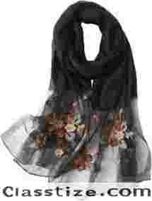 Grey Floral Embroidery Scarf – Sophisticated Style for Every Occasion | Parmar Apparel