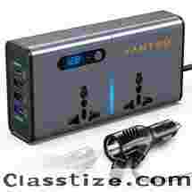 Vantro 200W Car Power Inverter/Laptop Charger with 3 USB (6.2A Max) & 1 C Type(1*27WPD)