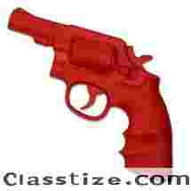 Red Rubber Self Defense Training Gun Revolver